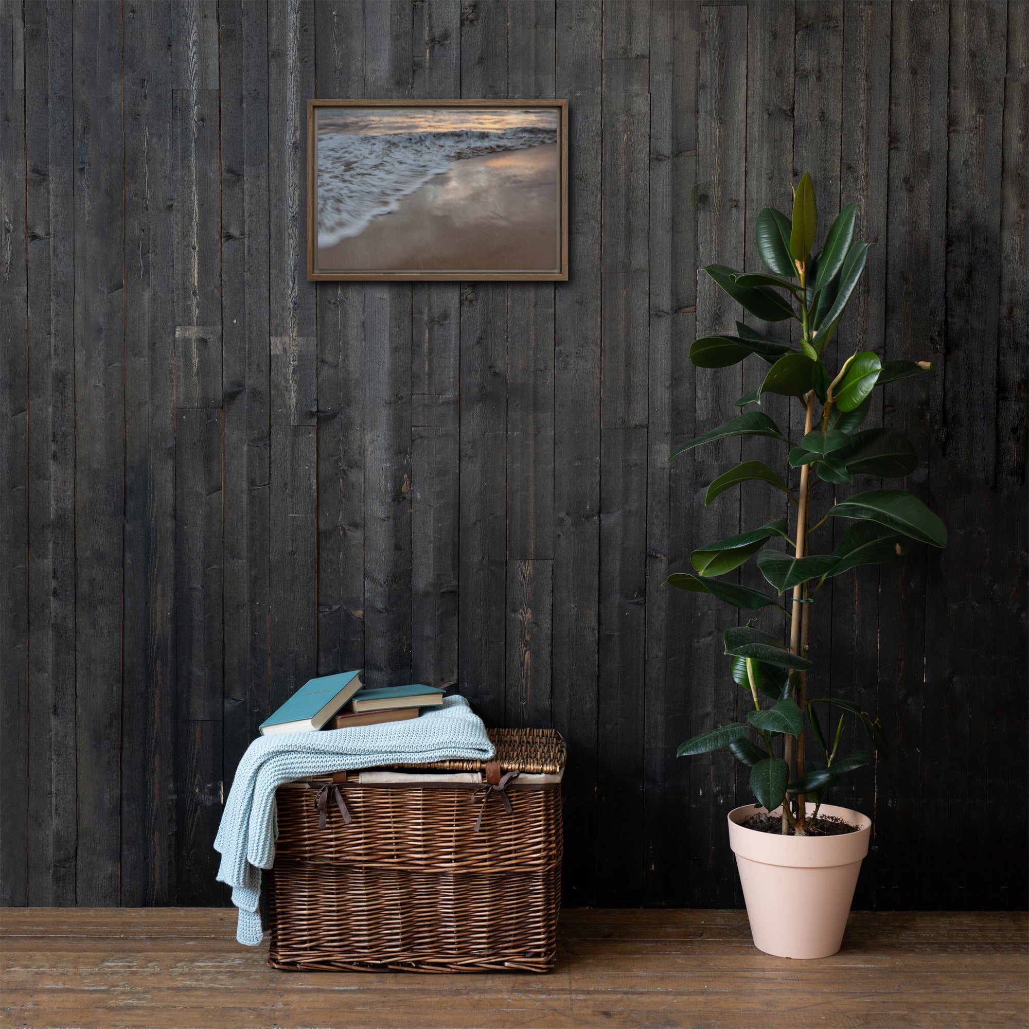 Serenity Waves Framed Canvas